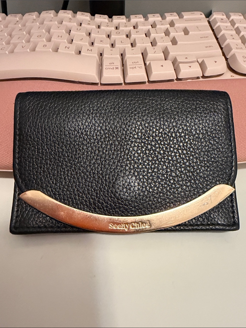 See By Chloe Black Leather Card Holder